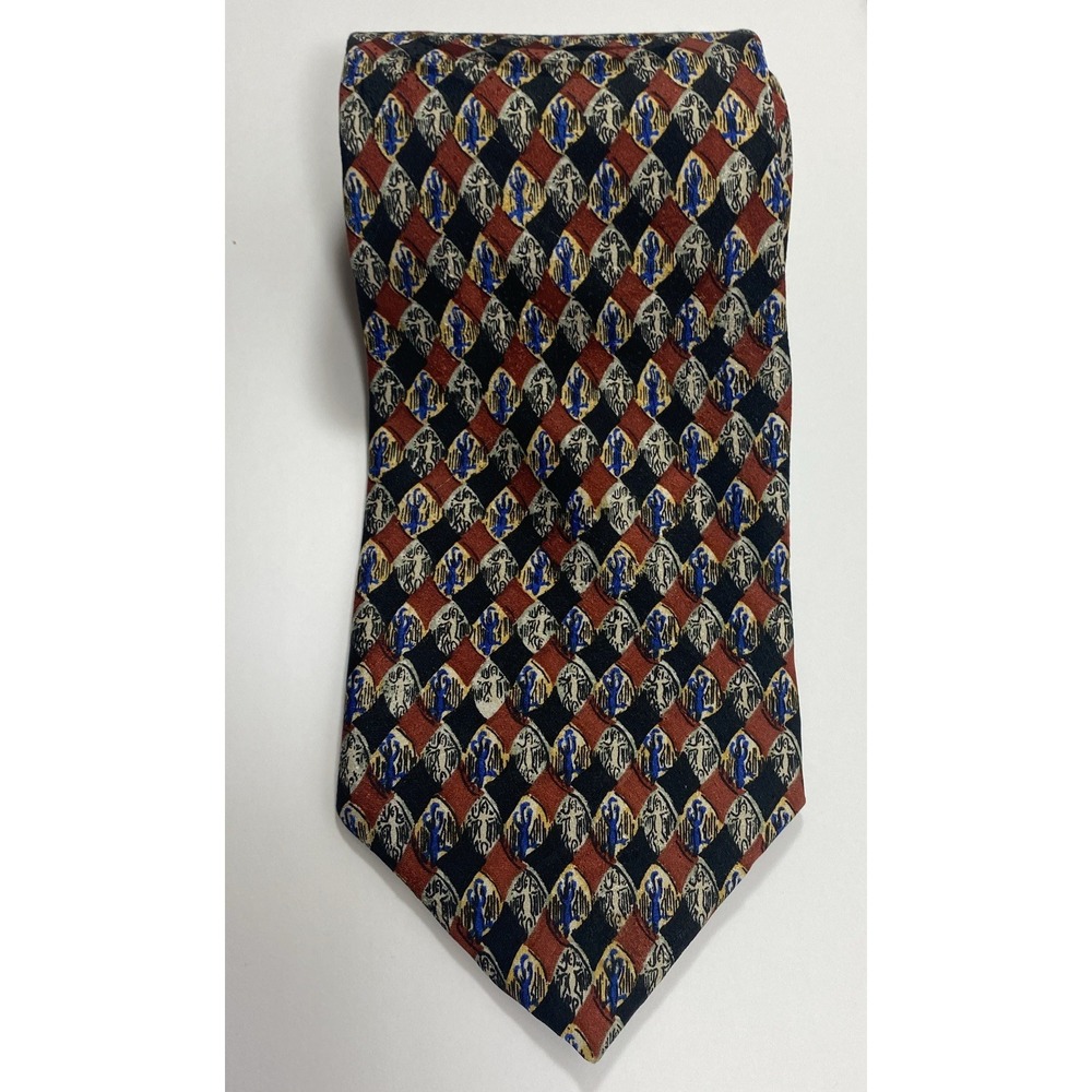 Jerry Garcia Silk Necktie Multicolor Abstract Repeating Pattern